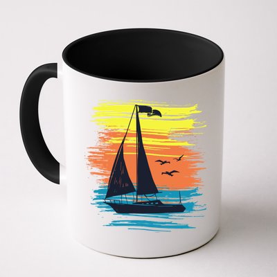 Retro Sail Boat Sailing Graphic Mug