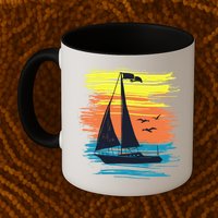Retro Sail Boat Sailing Graphic Mug