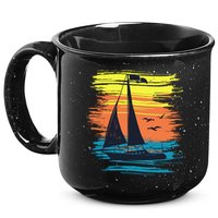Retro Sail Boat Sailing Graphic 15oz Campfire Ceramic Mug