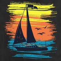 Retro Sail Boat Sailing Graphic 15oz Campfire Ceramic Mug