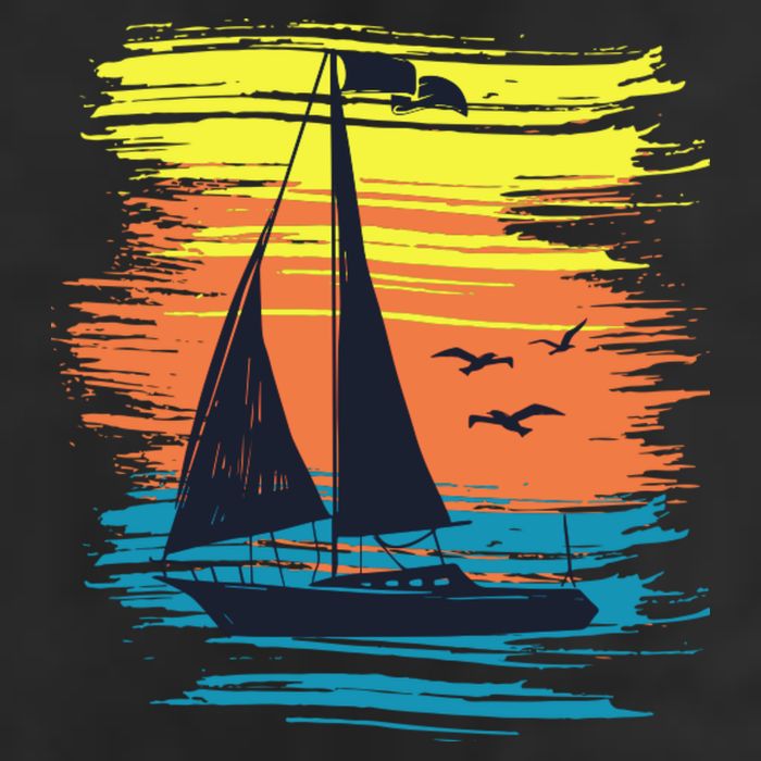 Retro Sail Boat Sailing Graphic 15oz Campfire Ceramic Mug