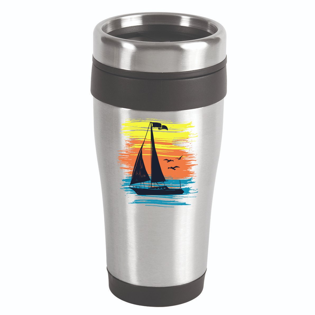 Retro Sail Boat Sailing Graphic 16oz Travel Tumbler