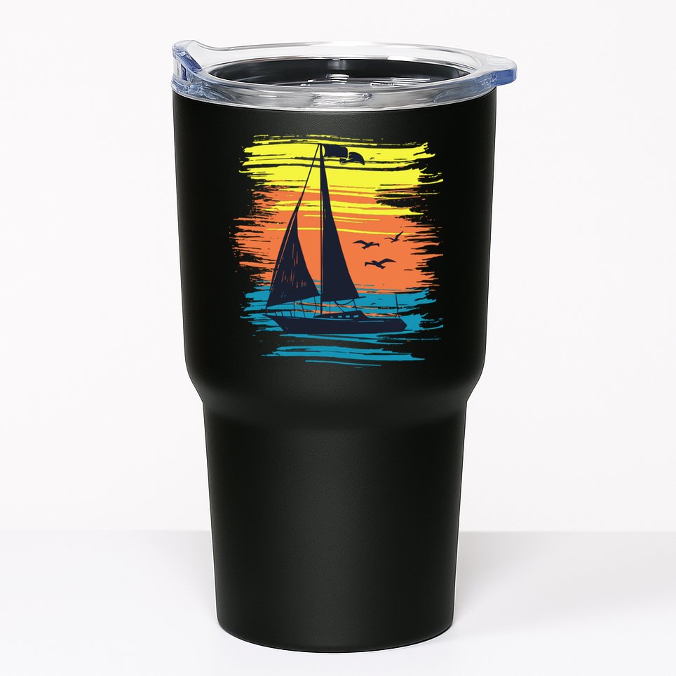Retro Sail Boat Sailing Graphic Tumbler