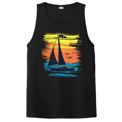 Retro Sail Boat Sailing Graphic PosiCharge Competitor Tank