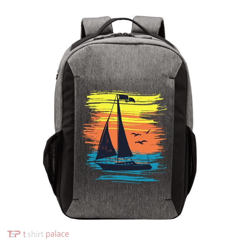 Retro Sail Boat Sailing Graphic Vector Backpack