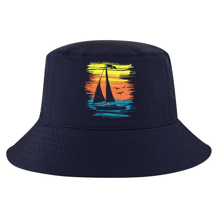 Retro Sail Boat Sailing Graphic Cool Comfort Performance Bucket Hat