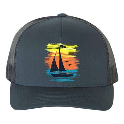Retro Sail Boat Sailing Graphic Yupoong Adult 5-Panel Trucker Hat