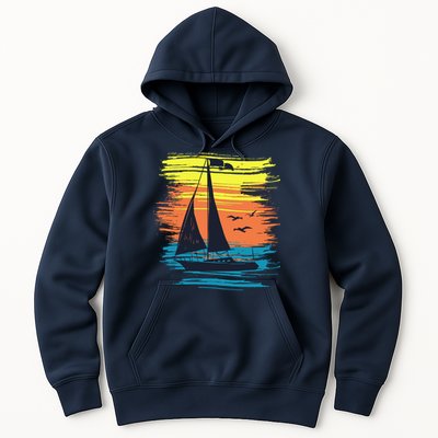 Retro Sail Boat Sailing Graphic Hoodie