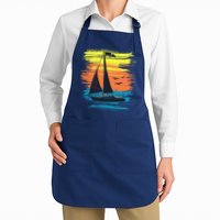 Retro Sail Boat Sailing Graphic Apron