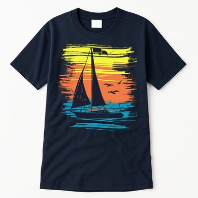Retro Sail Boat Sailing Graphic Tall T-Shirt