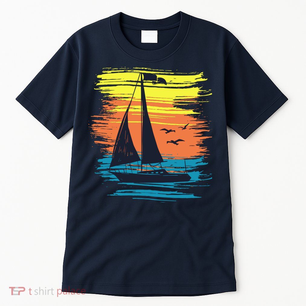 Retro Sail Boat Sailing Graphic Tall T-Shirt