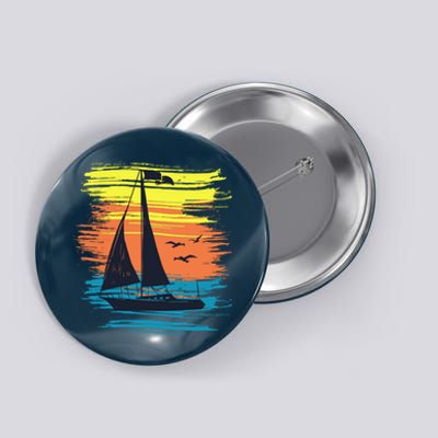 Retro Sail Boat Sailing Graphic Button