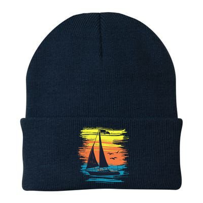 Retro Sail Boat Sailing Graphic Knit Cap Winter Beanie