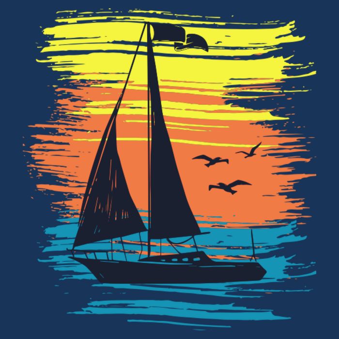 Retro Sail Boat Sailing Graphic 16 in Basic Backpack