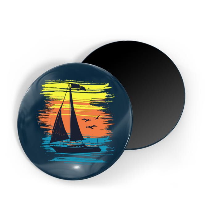 Retro Sail Boat Sailing Graphic Magnet