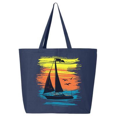 Retro Sail Boat Sailing Graphic 25L Jumbo Tote