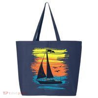 Retro Sail Boat Sailing Graphic 25L Jumbo Tote