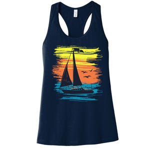 Retro Sail Boat Sailing Graphic Women's Racerback Tank