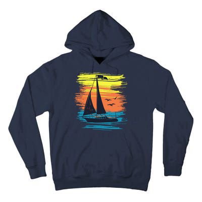 Retro Sail Boat Sailing Graphic Tall Hoodie