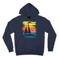Retro Sail Boat Sailing Graphic Tall Hoodie