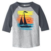 Retro Sail Boat Sailing Graphic Toddler Fine Jersey T-Shirt