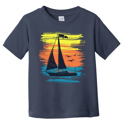 Retro Sail Boat Sailing Graphic Toddler T-Shirt