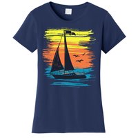 Retro Sail Boat Sailing Graphic Women's T-Shirt