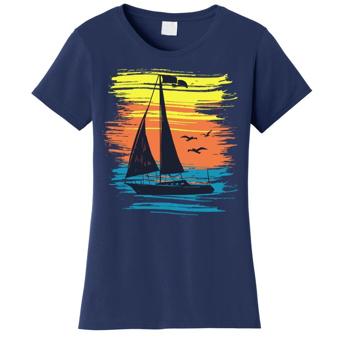 Retro Sail Boat Sailing Graphic Women's T-Shirt