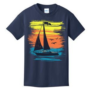 Retro Sail Boat Sailing Graphic Kids T-Shirt