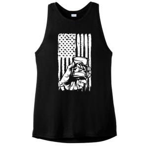 Retro Scotch Bourbon Whisky 4th Of July Ladies PosiCharge Tri-Blend Wicking Tank