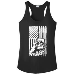 Retro Scotch Bourbon Whisky 4th Of July Ladies PosiCharge Competitor Racerback Tank