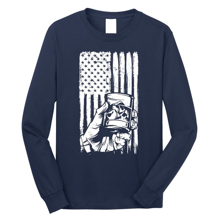 Retro Scotch Bourbon Whisky 4th Of July Long Sleeve Shirt