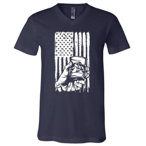 Retro Scotch Bourbon Whisky 4th Of July V-Neck T-Shirt