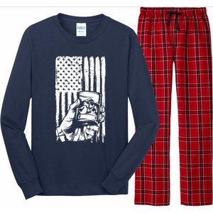 Retro Scotch Bourbon Whisky 4th Of July Long Sleeve Pajama Set