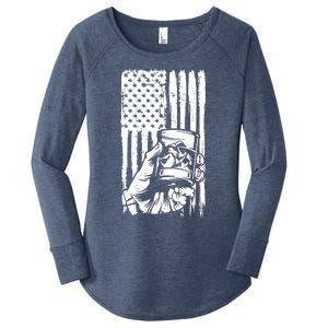 Retro Scotch Bourbon Whisky 4th Of July Women's Perfect Tri Tunic Long Sleeve Shirt