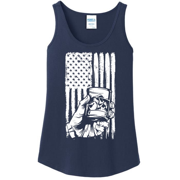 Retro Scotch Bourbon Whisky 4th Of July Ladies Essential Tank