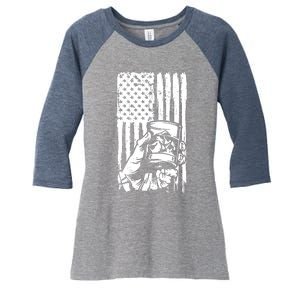 Retro Scotch Bourbon Whisky 4th Of July Women's Tri-Blend 3/4-Sleeve Raglan Shirt