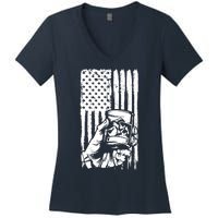 Retro Scotch Bourbon Whisky 4th Of July Women's V-Neck T-Shirt