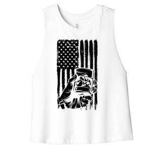 Retro Scotch Bourbon Whisky 4th Of July Women's Racerback Cropped Tank