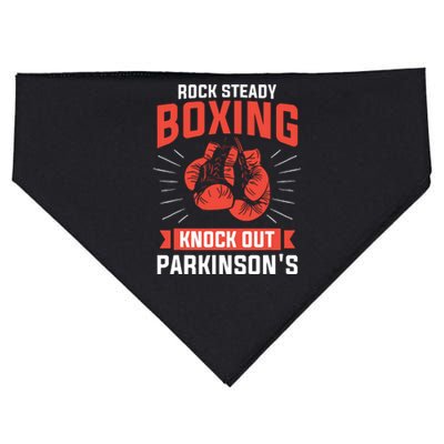 Rock Steady Boxing Knock Out Parkinsons Boxer USA-Made Doggie Bandana