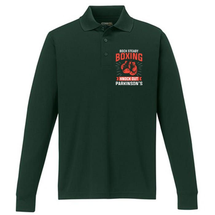 Rock Steady Boxing Knock Out Parkinsons Boxer Performance Long Sleeve Polo