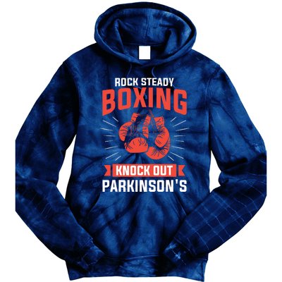 Rock Steady Boxing Knock Out Parkinsons Boxer Tie Dye Hoodie