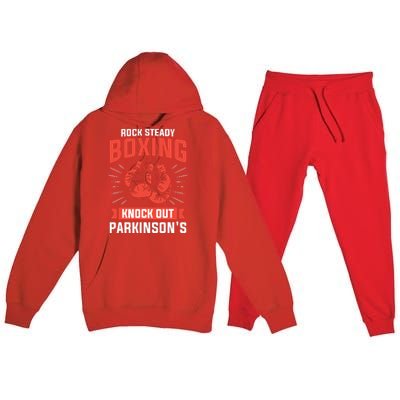 Rock Steady Boxing Knock Out Parkinsons Boxer Premium Hooded Sweatsuit Set