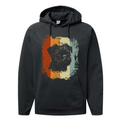 Retro Style Brussels Griffon Dog Performance Fleece Hoodie