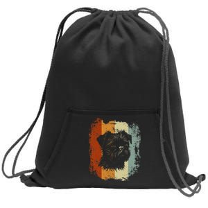 Retro Style Brussels Griffon Dog Sweatshirt Cinch Pack Bag