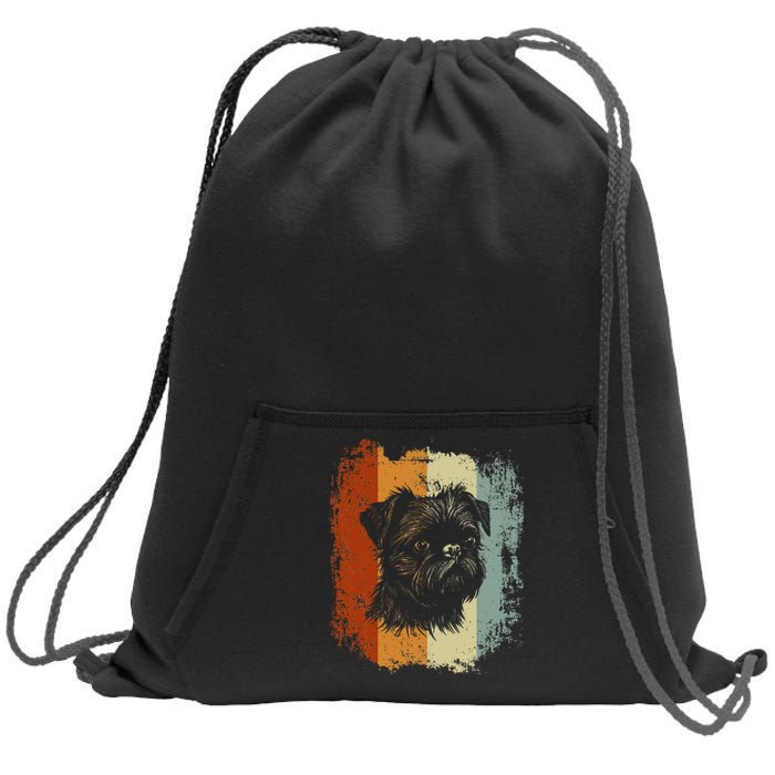 Retro Style Brussels Griffon Dog Sweatshirt Cinch Pack Bag