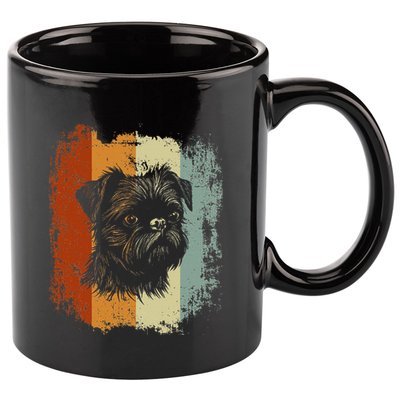 Retro Style Brussels Griffon Dog 11oz C Handle Ceramic Mug