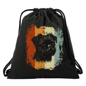 Retro Style Brussels Griffon Dog Drawstring Bag