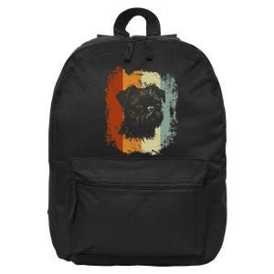 Retro Style Brussels Griffon Dog 16 in Basic Backpack