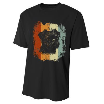 Retro Style Brussels Griffon Dog Performance Sprint T-Shirt